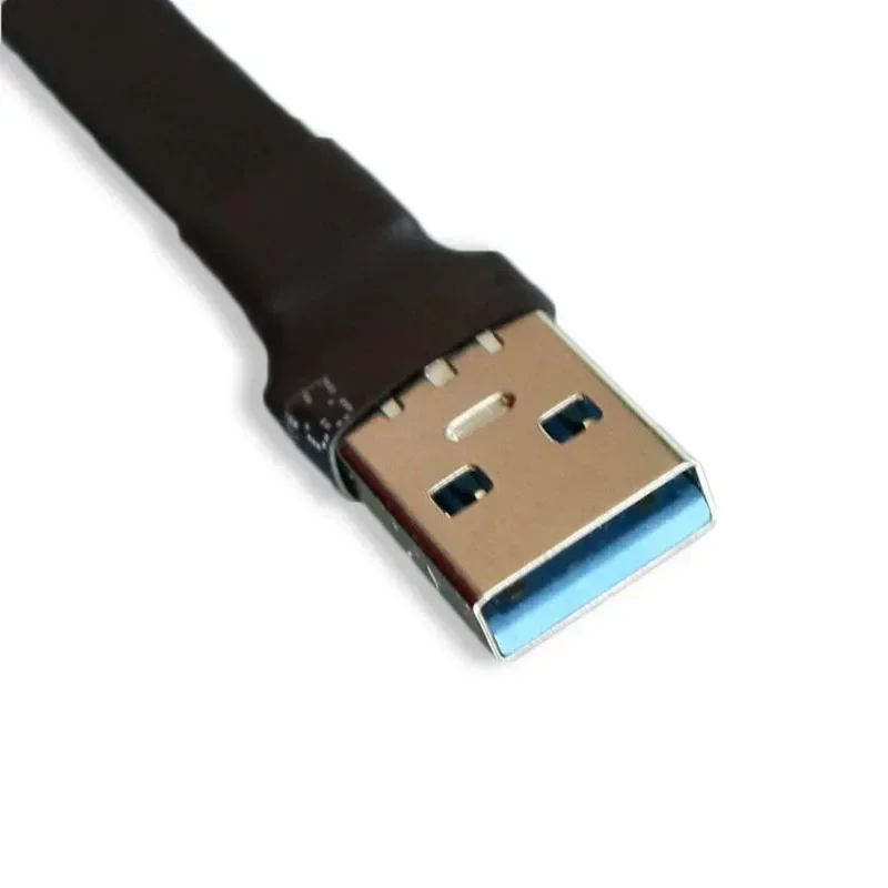 USB 3,0 Micro B a USB 3,0 tipo A macho a macho plegable 90 grados arriba abajo Cable plano Micro-B USB3.0 conector FPC FPV cable de extensión - imagen 5