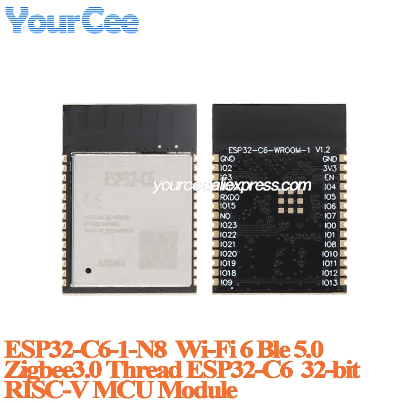 10 uds/1 unidad ESP32-C6 ESP32-C6-1-N4 N8 N16 Wifi inalámbrico Wi-Fi 6 Ble 5,0 Zigbee3.0 rosca 32 bits RISC-V módulo MCU ESP32C6 ESP32-C6 - imagen 4