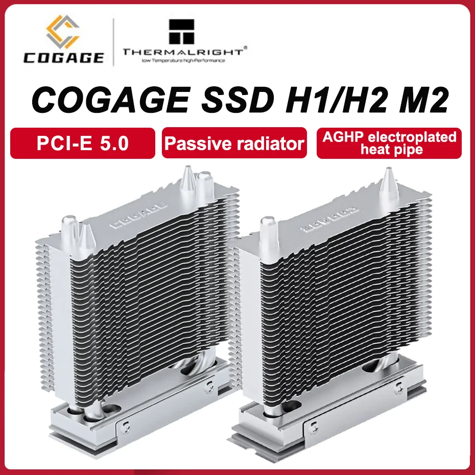 Thermalright-disipador de calor de torre única de estado sólido, COGAGE SSD H1 M2, soporte PCI-E 5,0, COGAGE SSD H2, doble tubo de calor, enfriador pasivo