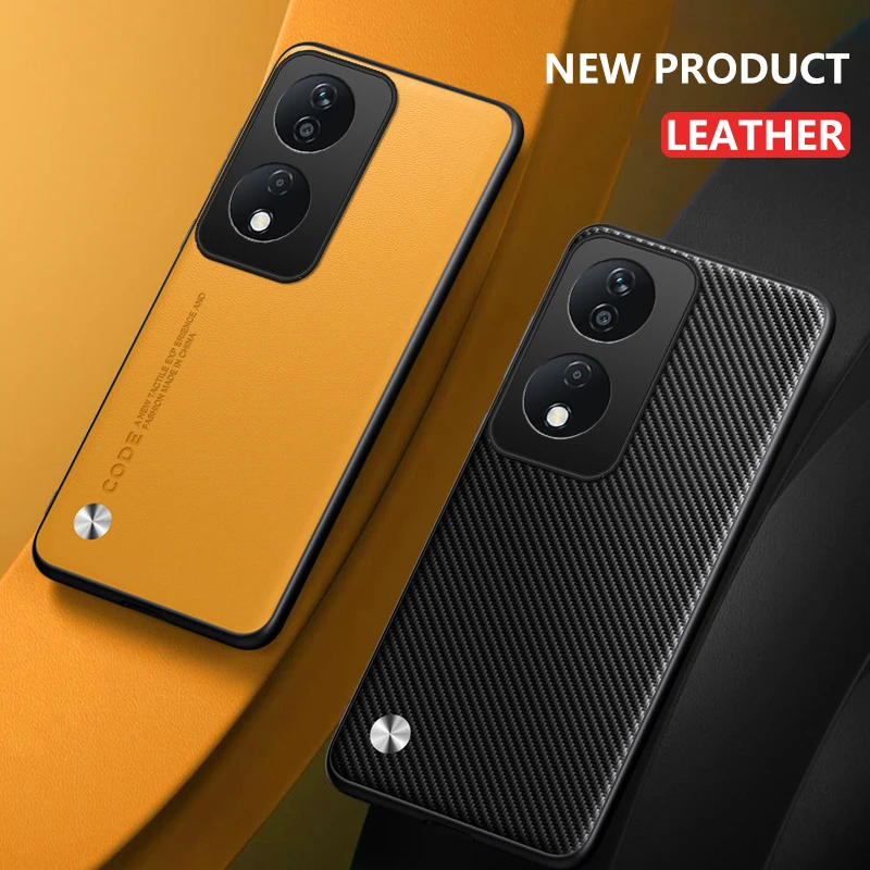 Funda de cuero para Huawei Honor X7b, cubierta dura de protección de silicona mate de fibra de carbono para teléfono Honor X7b, CLK-LX1 CLK-LX2 - imagen 4