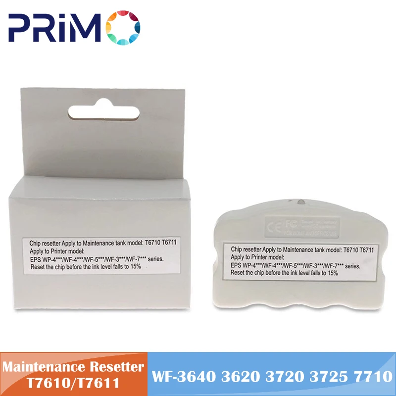 Reiniciador de Chip de tanque de caja de mantenimiento T6710 T6711 para Epson WF-3520 3530 3540 3620 3640 3720 3725 7710 7720 7510 7520 7610 7620 711
