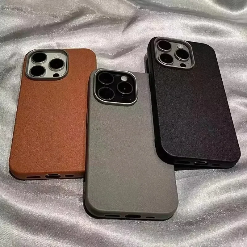 Funda de teléfono de cuero mate de lujo para Xiaomi Redmi Note 14 13 12 11 Pro Plus 5G 12S 11S 10S Redmi 13C 13 12 4G cubierta a prueba de golpes - imagen 2
