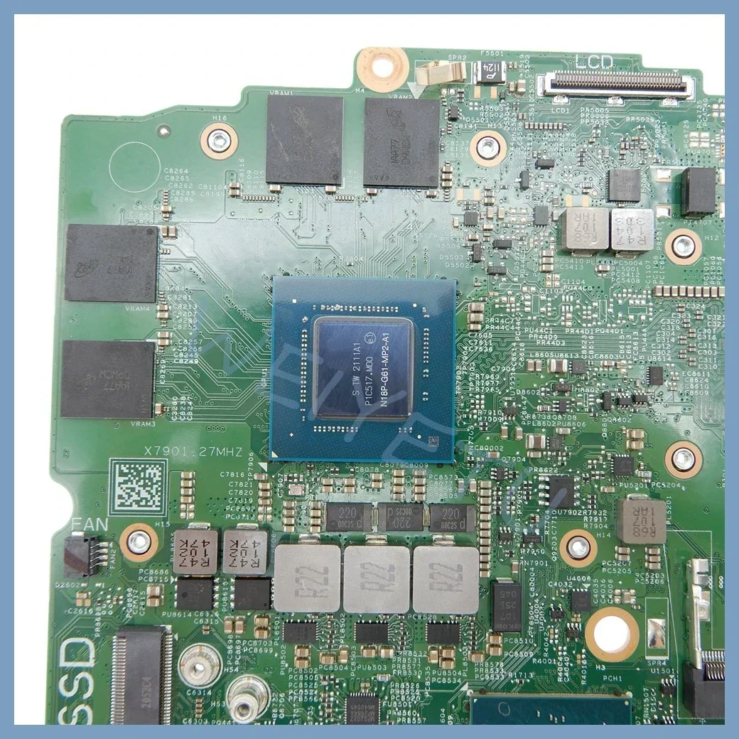 Placa base para ordenador portátil 19795-1 para Dell G3 3500 G5 5500, placa base para portátil con i7-10750U CPU GTX1650-V4G GPU probada OK - imagen 5