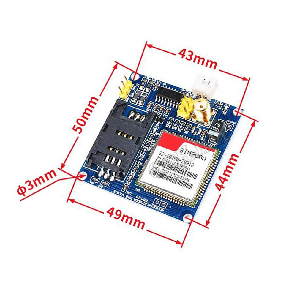 SIM900A MINI V4.0 Kit módulo de extensión inalámbrico GSM GPRS Sim900 antena de placa probada para Arduino