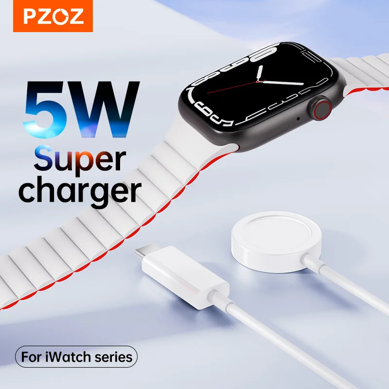 PZOZ carga rápida magnética inalámbrica para Apple iWatch Series 11 10 9 8 7 6 cargador Base de carga Cable de carga Ultra 3 2 tipo C