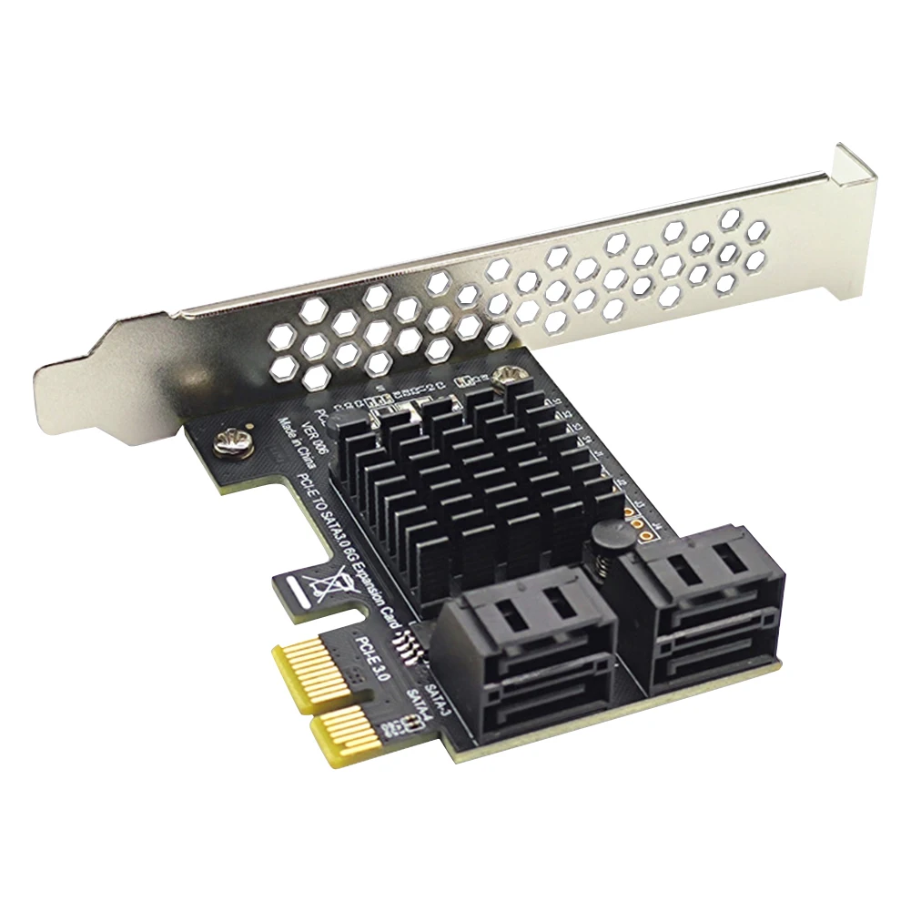 Tarjeta de expansión SATA III PCIe de 4 puertos, adaptador SSD de 6Gbps, PCI-e, PCI Express x1, placa controladora, convertidor de adaptador de tarjeta de expansión