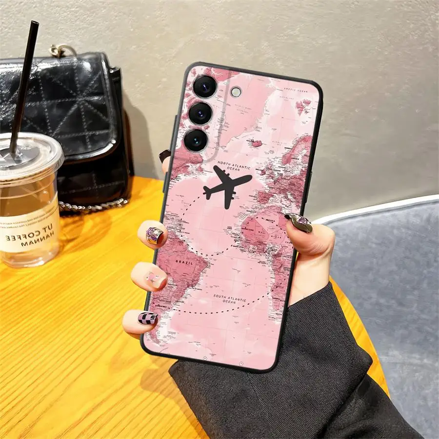 Funda de teléfono suave negra para Honor X5b 90 70 200 400 Lite 8X X9a Magic5Lite X6 X7 X8 mapa de avión - imagen 2