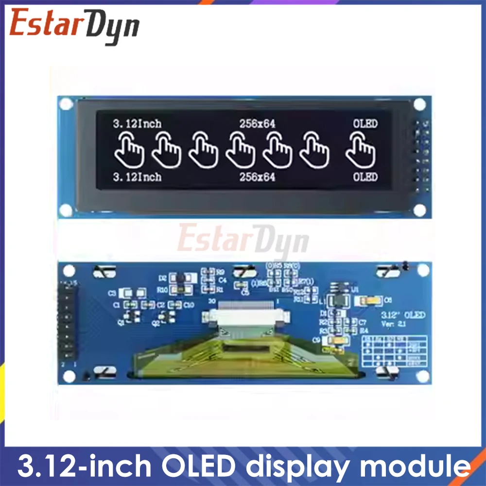 Módulo de pantalla OLED de 3,12 pulgadas SSD1322 256x64 para Arduino STM32 Raspberry Pi, interfaz SPI I2C con cabezal de Pin presoldado