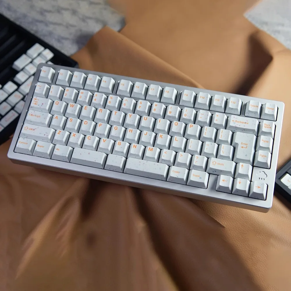 Juego de teclas DOMIKEY TERAAZZO 148 teclas PBT, tapa de teclado blanca Simple personalizada, perfil de cereza, teclas para juegos para teclado mecánico - imagen 2