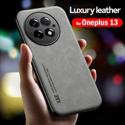 Funda de cuero de lujo para Oneplus 13, Funda ultrafina de protección magnética para coche para Oneplus 13, Capa a prueba de golpes