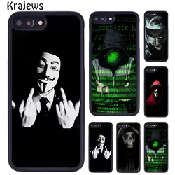 Krajews Hacker Anonymous TPU funda de teléfono para iPhone 17 Air 16 15 14 Plus 11 12 13 Pro Max funda coque