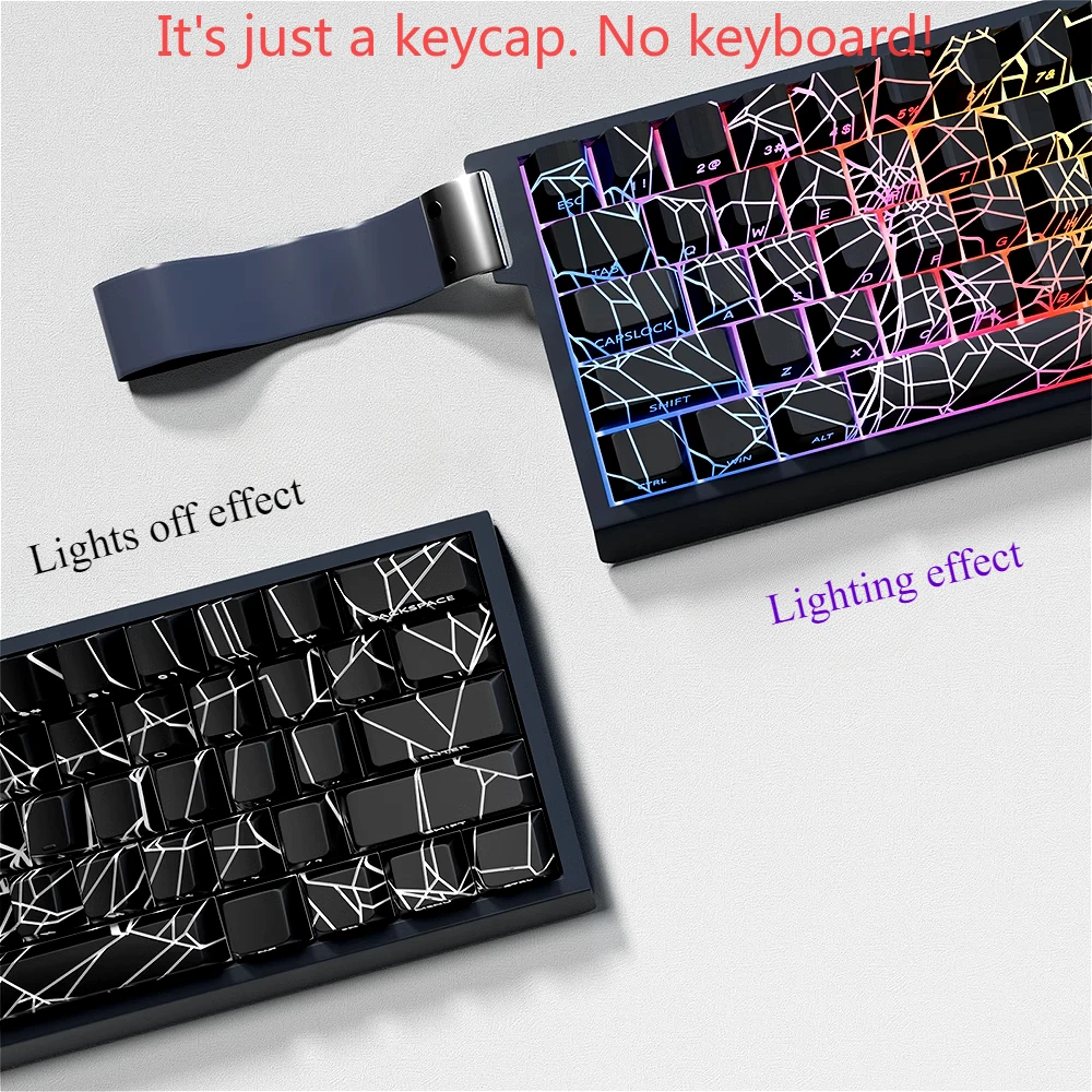 Teclas Spiderweb línea grabada lateralmente translúcido PBT 64/74 teclas cereza teclas personalizadas para teclados mecánicos 60/64/68 - imagen 3