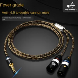 Fever-conversión 6,5 A cañón, cabezal macho Chapado en plata, conversión 6,35 a cañón dual, cable de altavoz mezclador 1/2
