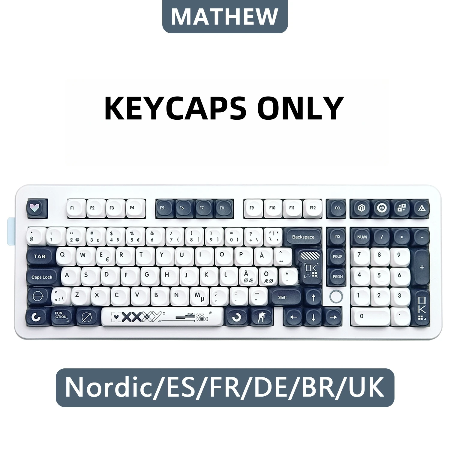 Estampado de flujo nórdico francés Keycap diseño europeo AZERTY Teclado mecánico QWERTZ Keycap ISO PBT Keycaps español francés alemán