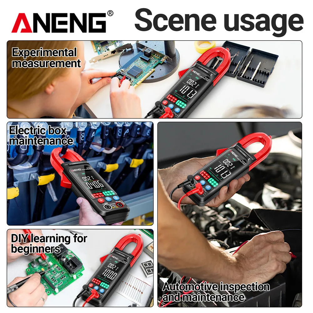 Medidor de pinza Digital multímetro probador ANENG ST212 6000 recuentos corriente CC/CA 400A Amp pantalla grande a Color herramienta de electricista de voltaje - imagen 5