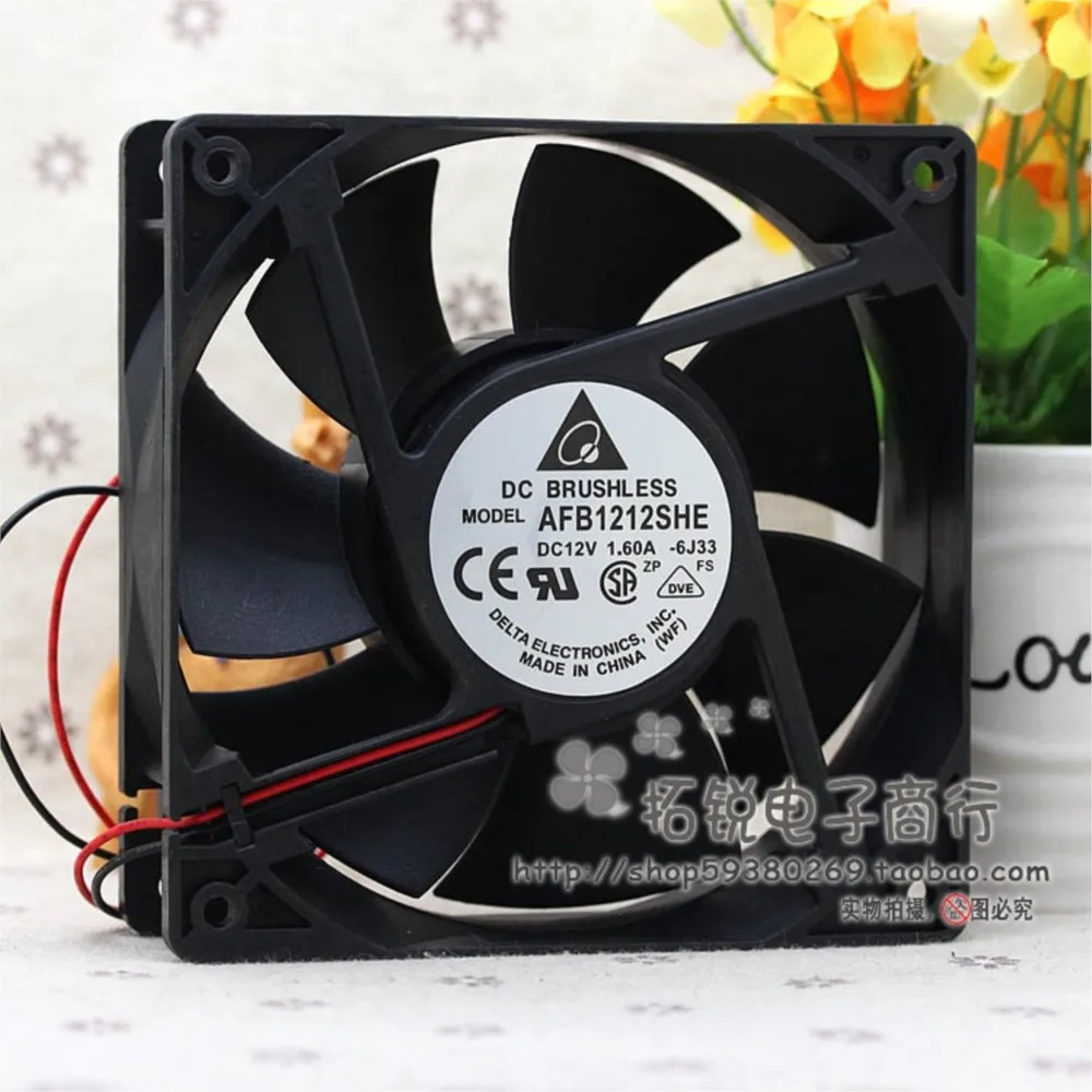 Ventilador 12038 para Delta AFB1212SHE 120x120x38mm 12V 1.6A doble bola 3700RPM 151.85CFM ventilador de servidor PWM - imagen 2