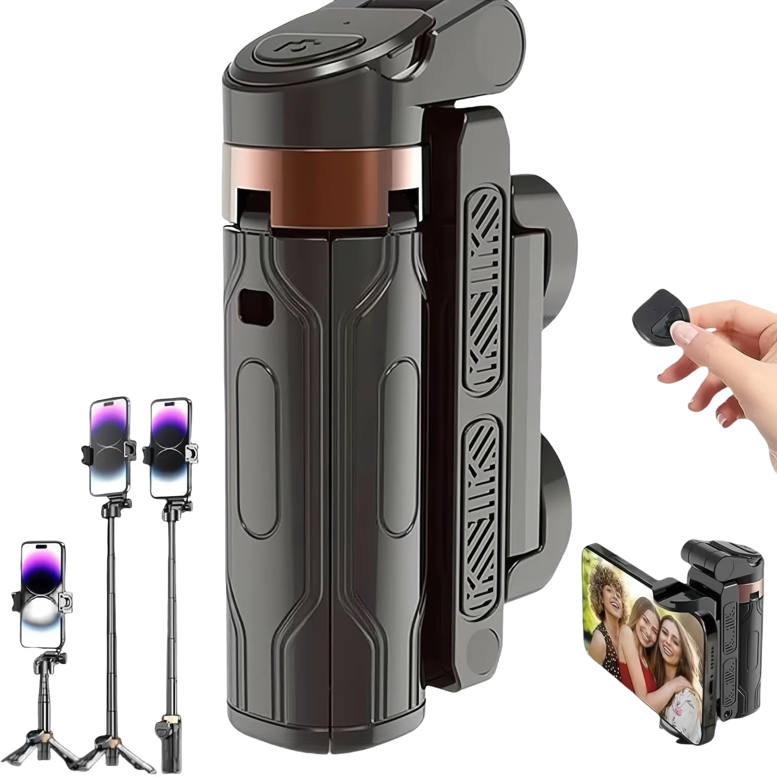 Trípode con Bluetooth móvil Mini palo de Selfie soporte para teléfono monopié portátil para fotografía y captura de vídeo para iPhone 16 15 - imagen 2