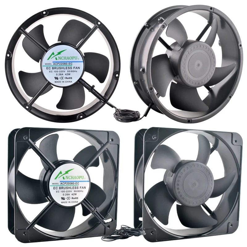 ANCHAOPU 150mm 172mm 180mm 200mm 220mm EC100V 110V 220V 240V Ventiladores de refrigeración de flujo axial para pilas de carga montadas en gabinete - imagen 5