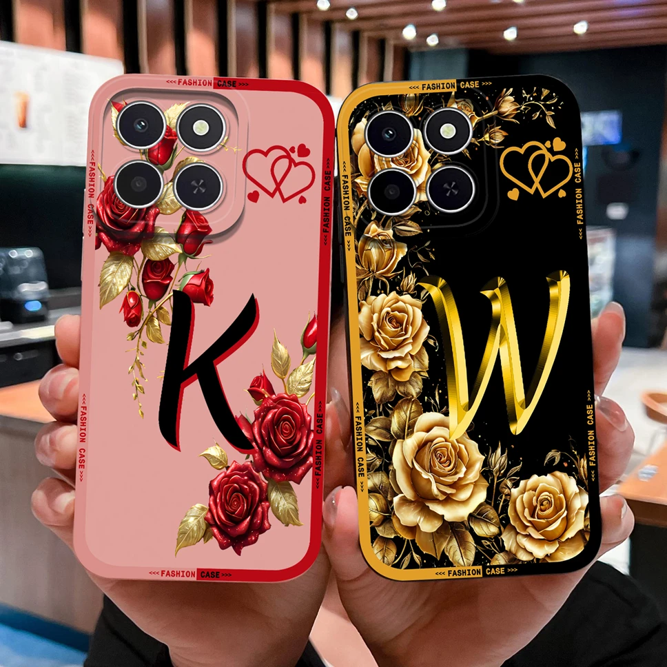Para Honor X6 X6S X6A X6B X6C 4G funda de teléfono letras bonitas cubierta anticaída de silicona líquida suave para Honor X 6 carcasa de cobertura completa
