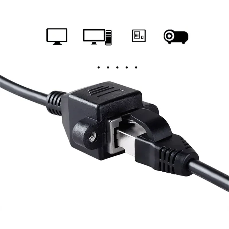 Cable de extensión de red RJ45 Cat6A macho a hembra con orejas conector de red blindado Gigabit Cable blindado de cabeza hembra Cat6A - imagen 3