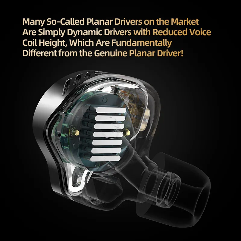 KZ PRX Auriculares de diafragma plano de cuarta generación Auriculares de música HiFi Auriculares con monitor deportivo con cable plateado de alta pureza - imagen 5