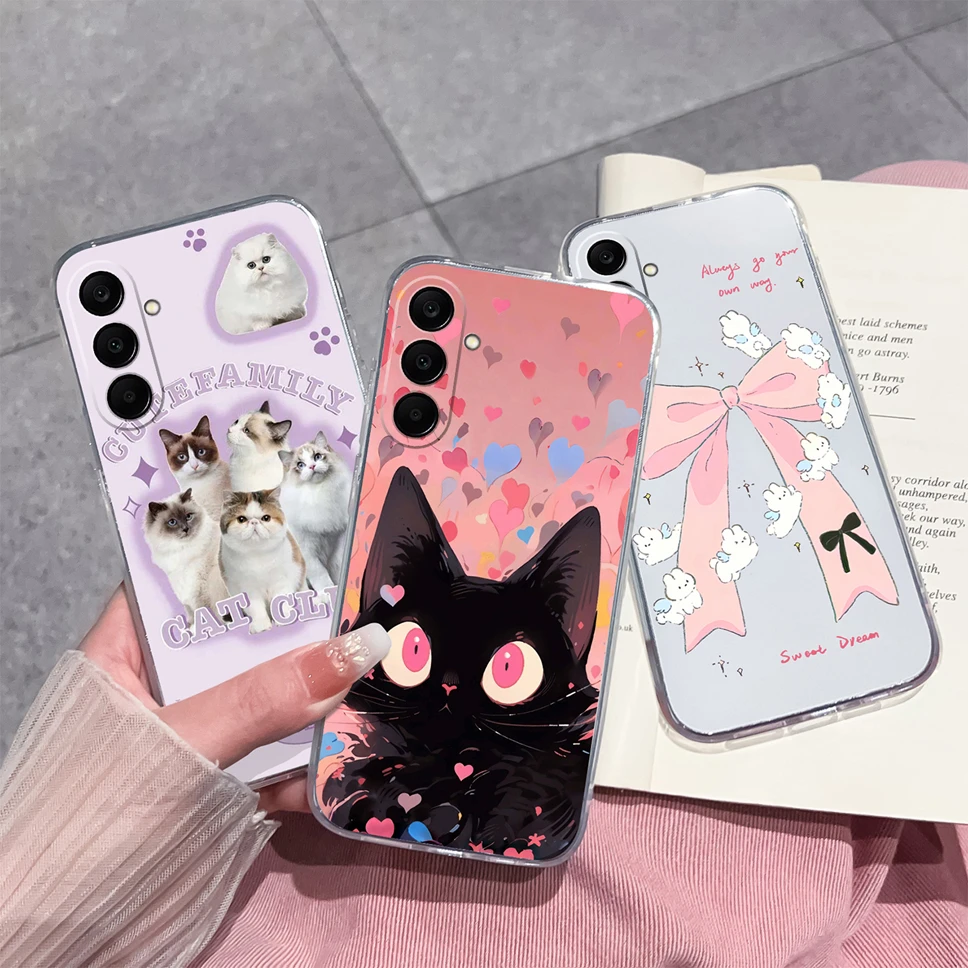 Para Samsung Galaxy M17 F17 5G funda de teléfono encantadora funda de silicona transparente de TPU suave de dibujos animados para Samsung M 17 F 17 parachoques ligero - imagen 4