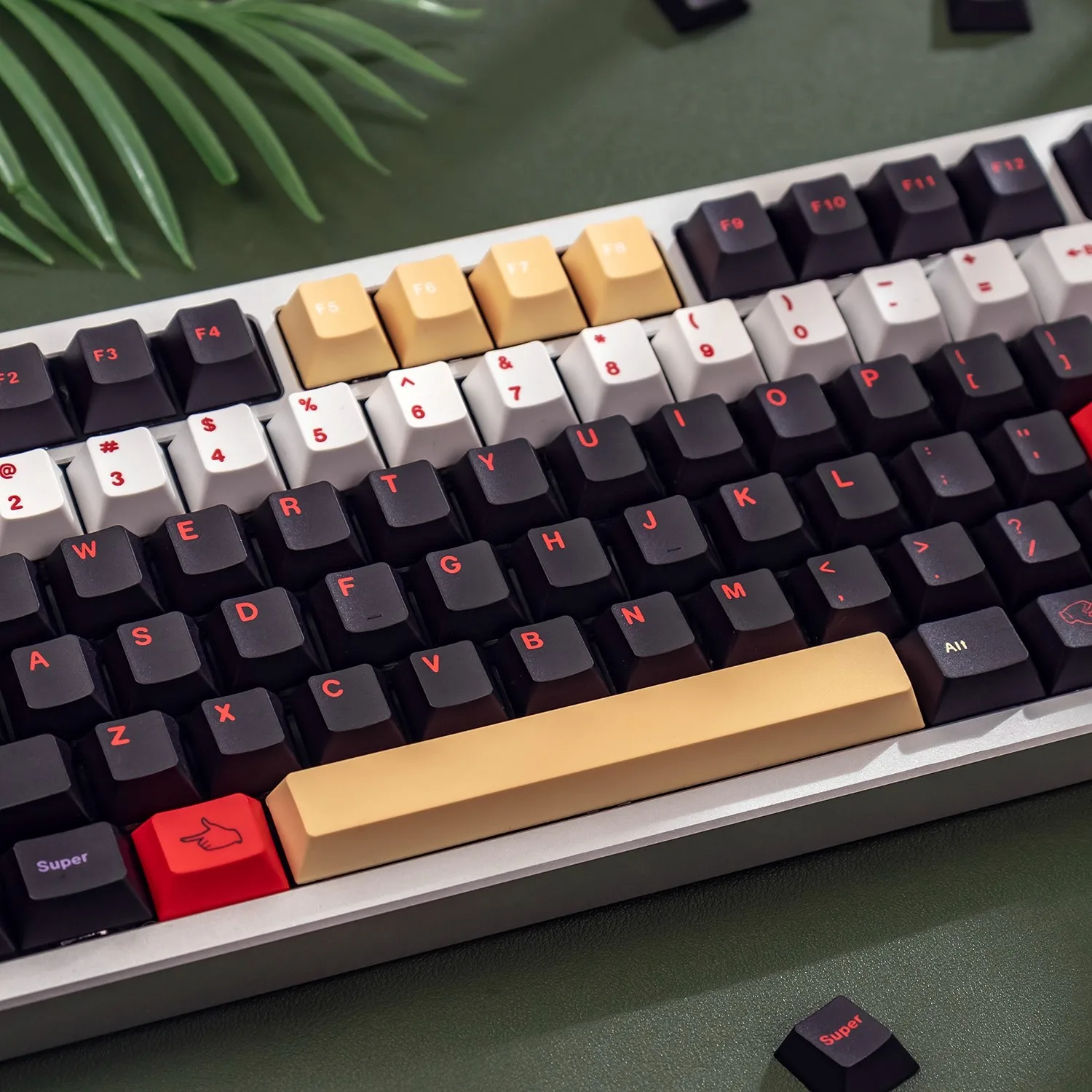 Juego de teclas con tema de motosierra negra, teclas de teclado PBT 129, teclas personalizadas con perfil de cereza para teclado mecánico - imagen 4