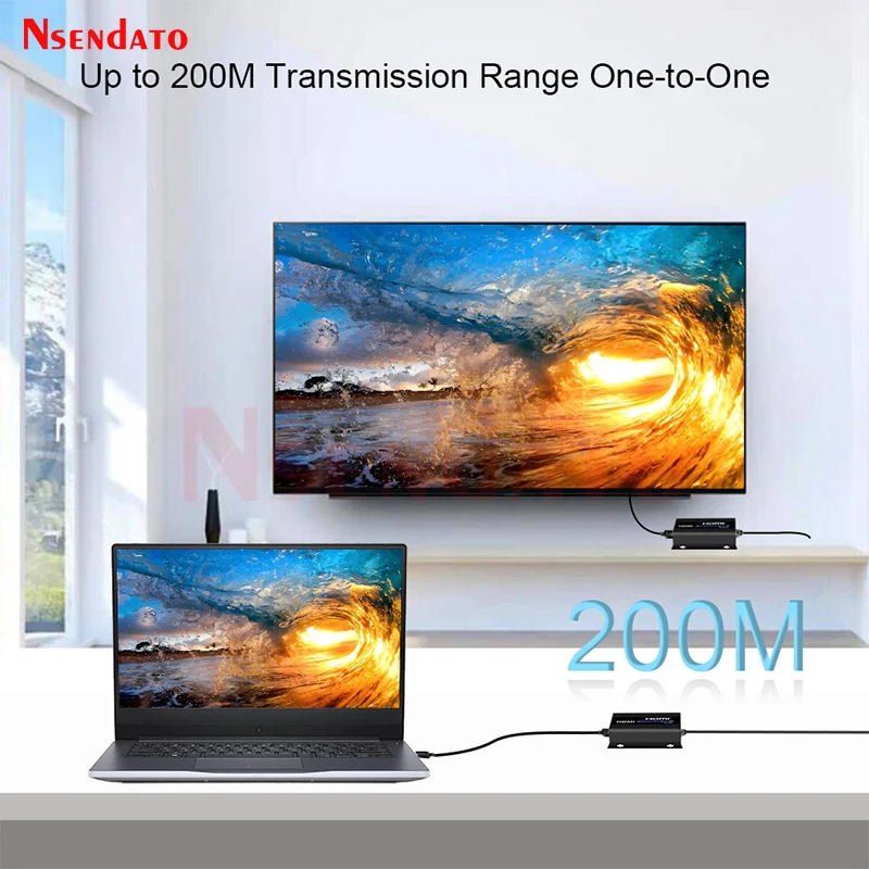 LKV383POE V5.0 1080p @ 60Hz 120M HDM POE extensor sobre IP Cat6 Ethernet Switch HDMI Video transmisor y receptor Kit para PC TV - imagen 4