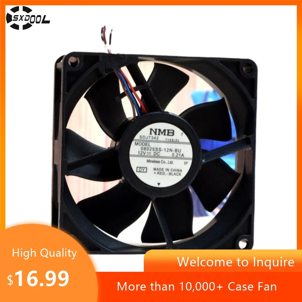 Para NMB 08025SS-12N-BU 8cm 12V 0.21A ventilador de refrigeración del inversor del proyector, silencioso y eficiente para sistemas electrónicos y HVAC - imagen 2