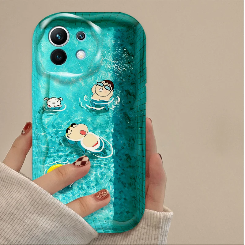 Funda Swim C-Crayon S-ShinChan para Xiaomi 14T 13T 12T 13 12 11 11i Lite 5G 10T POCO X5 X6 Pro X3 NFC X4 GT F3 F4 F5 F6 M6 M5S - imagen 2