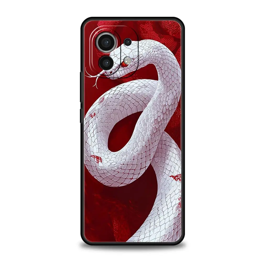 Funda de teléfono con serpiente rosa flor para Xiaomi Mi 17 15T 15 14 14T 13T 12T Pro 12 13 Lite 5G 11T Poco X6 X7 X5 Pro, funda suave - imagen 5