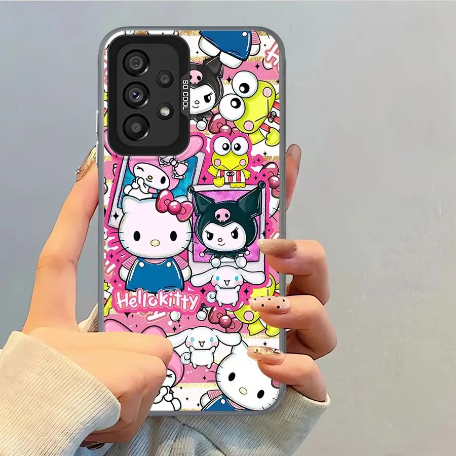 Funda para Samsung Galaxy S23 S25 Note 20 Ultra S24 FE S21 S23 S20 Plus S22 funda trasera para teléfono lindo h-elloS k-ittyS Kuromi - imagen 4