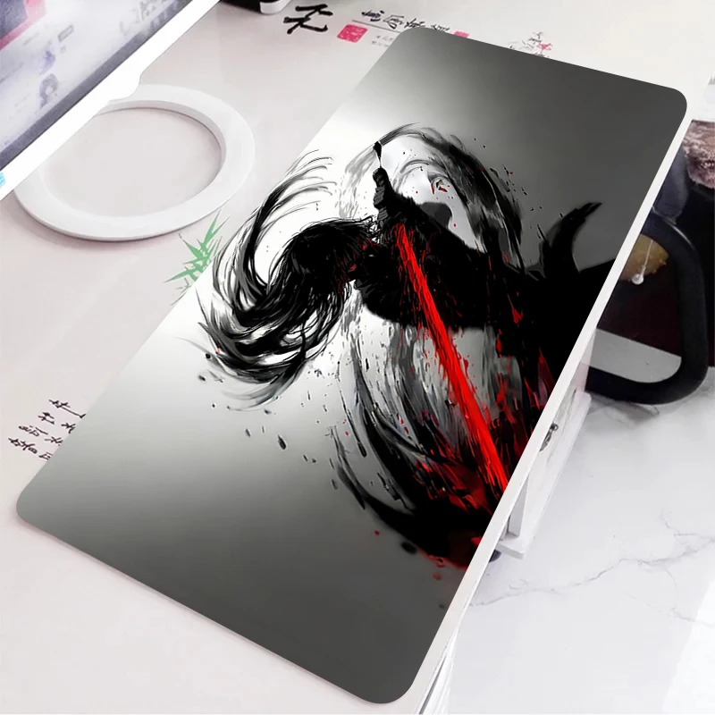 Alfombrilla de escritorio en blanco y negro, impresión HD, pintura de lavado de tinta, alfombrilla de ratón para ordenador portátil, accesorios para Pc, alfombrilla para ratón para juegos, alfombrillas de teclado de Anime - imagen 3