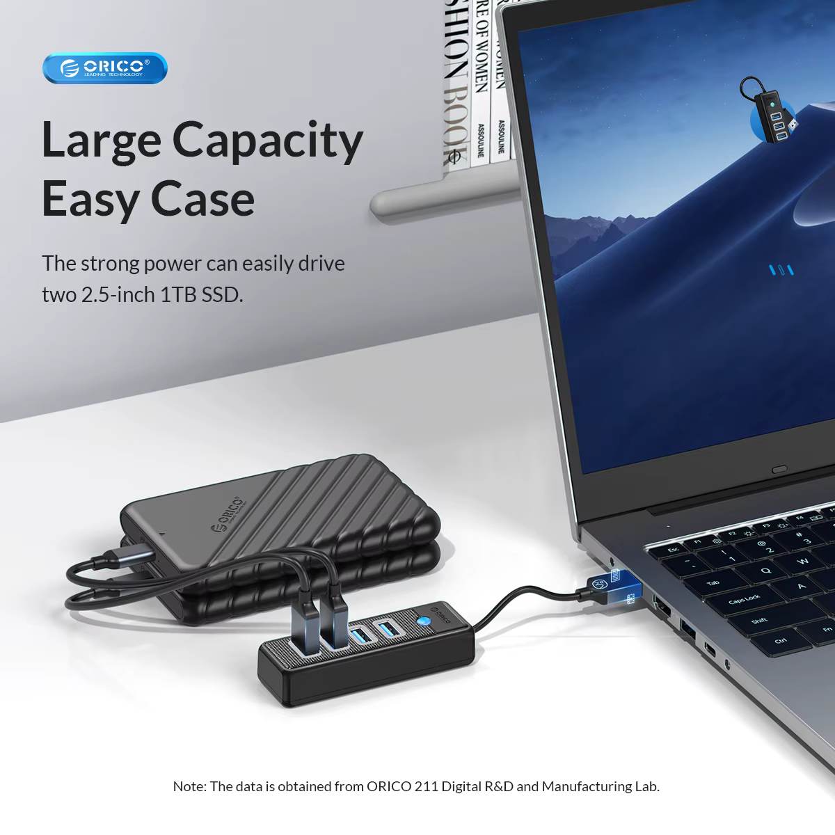 Hub USB 3.0 ORICO OTG Multicolor para PC y Móviles - imagen 5