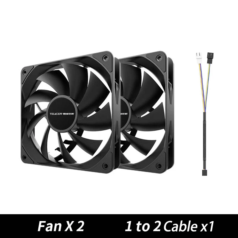2PCS Fan Black