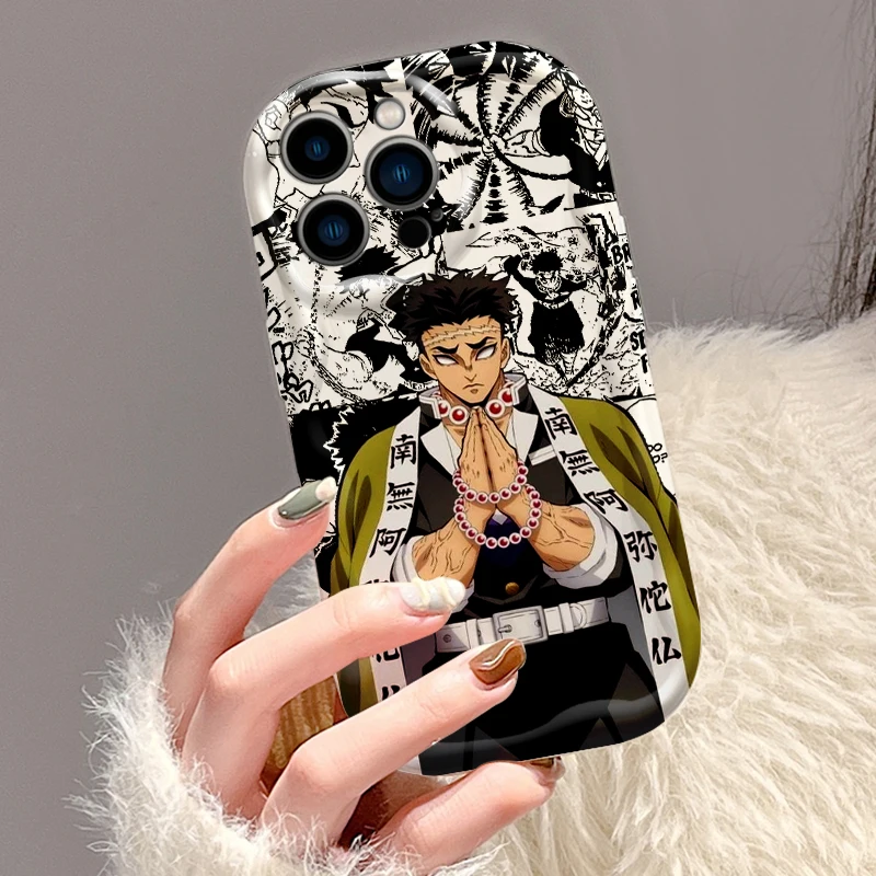 Demon Slayer Anime Comic Art para Apple iPhone 15 14 13 12 11 XS XR X Pro Max Plus Wave Oil Back Phone Case - imagen 3