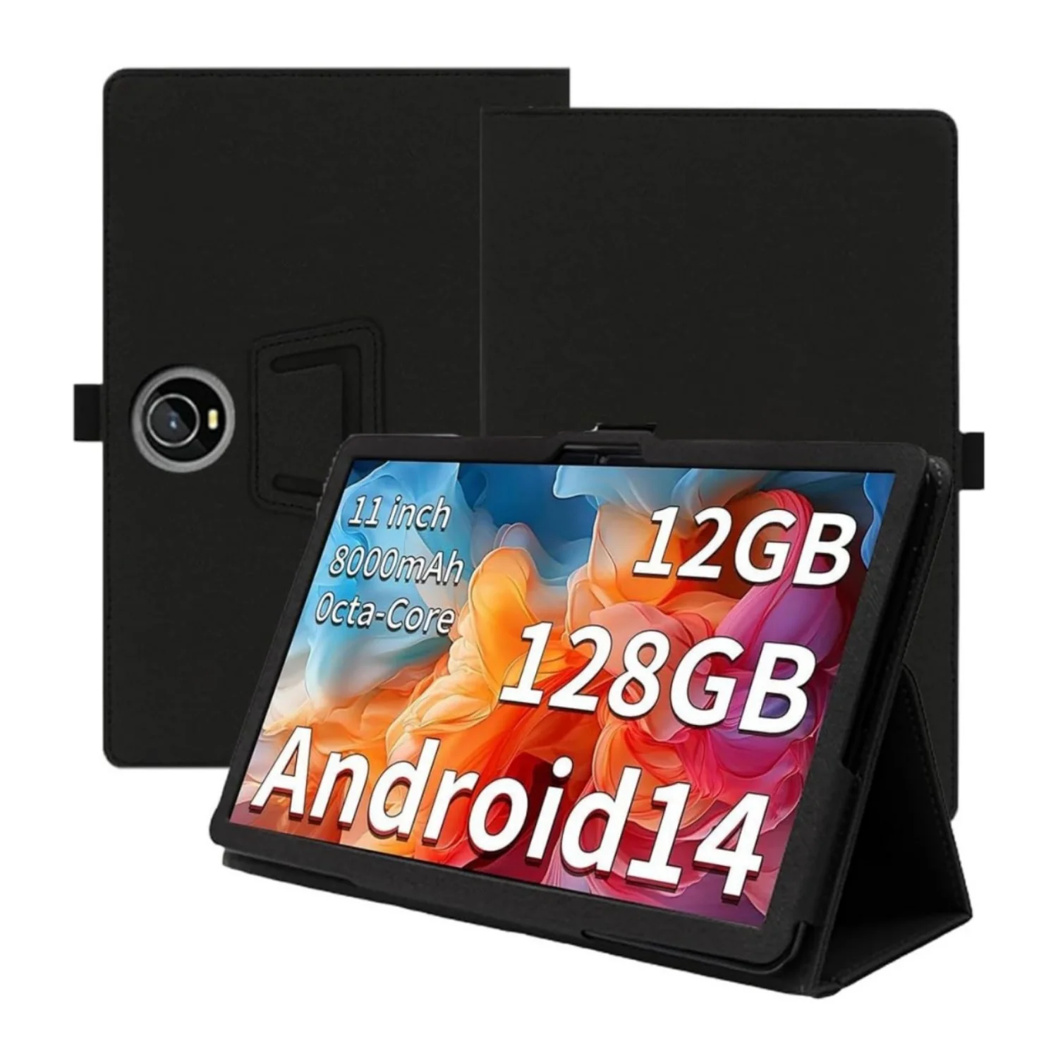 Funda con tapa para COLORROOM C5 11 "2024 Folio Stand Funda de cuero Pu con correa de mano para TUOHAITIME K10/JIKOCXN C5/Aiprotablet C5