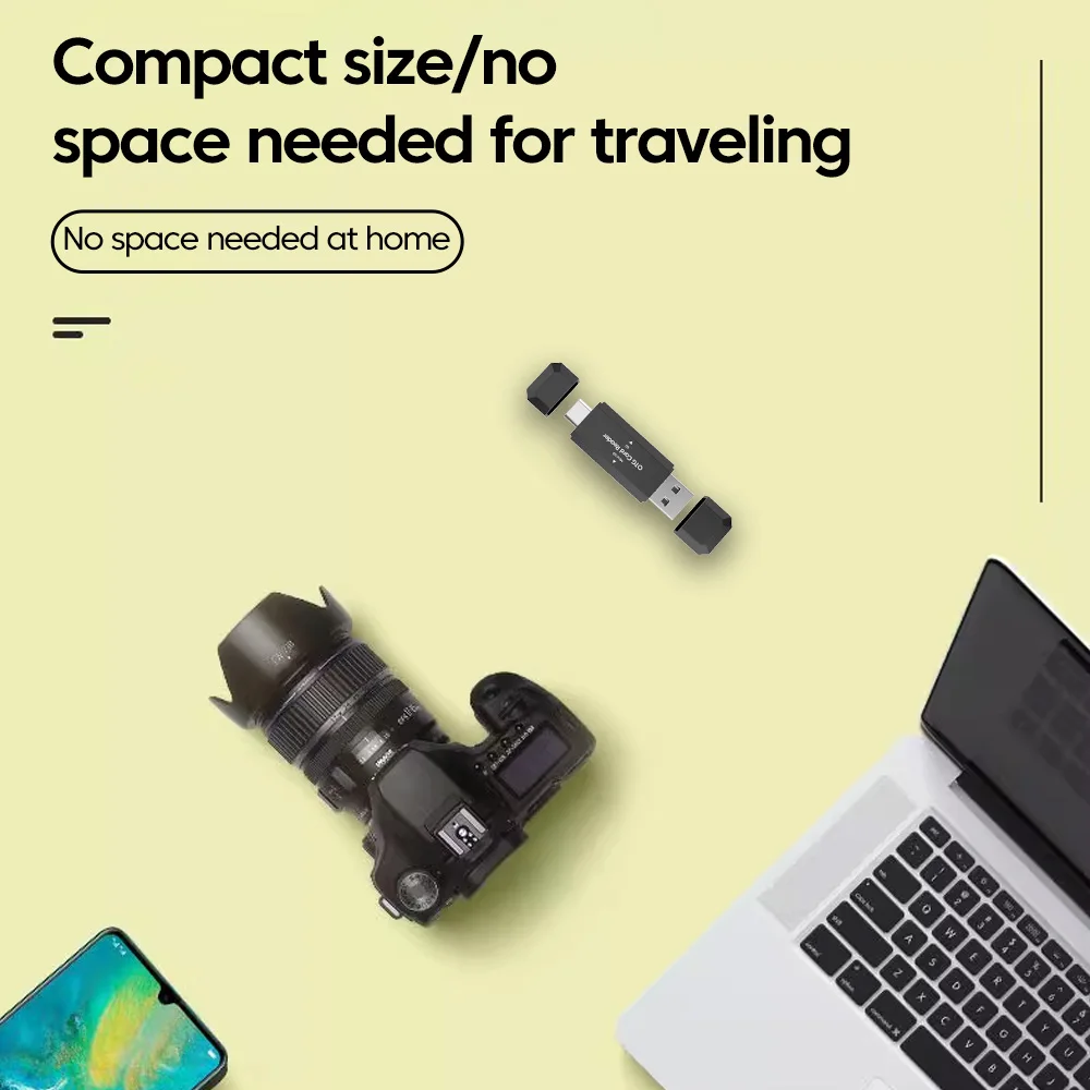 Lector de tarjetas SD TF tipo C 2 en 1 USB 2,0 adaptador de unidad Flash Micro USB lector de tarjetas multifuncional de transferencia de alta velocidad para PC - imagen 4