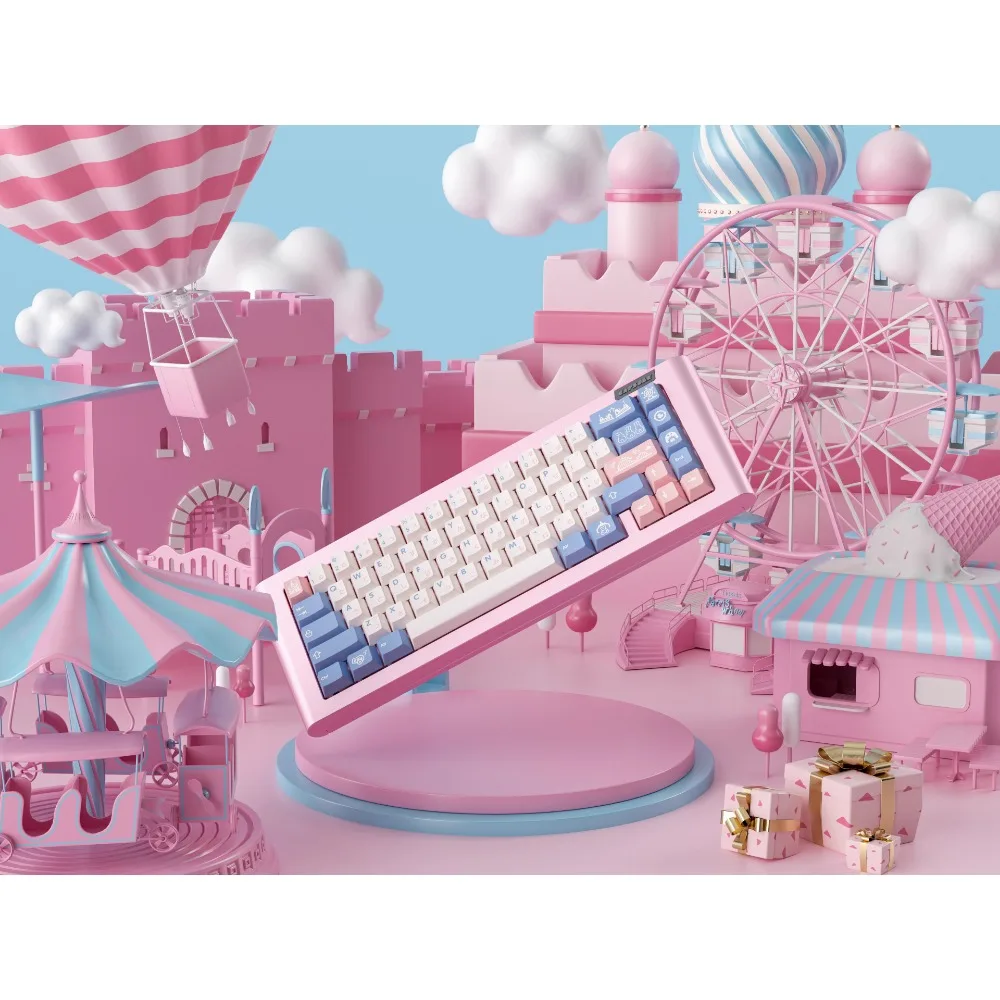 Domikey Gift-Juego de teclas V2, teclas personalizadas de tres colores con perfil de cereza, ABS, bonitas teclas para teclado mecánico, 68/75/84/87/98 teclas - imagen 2