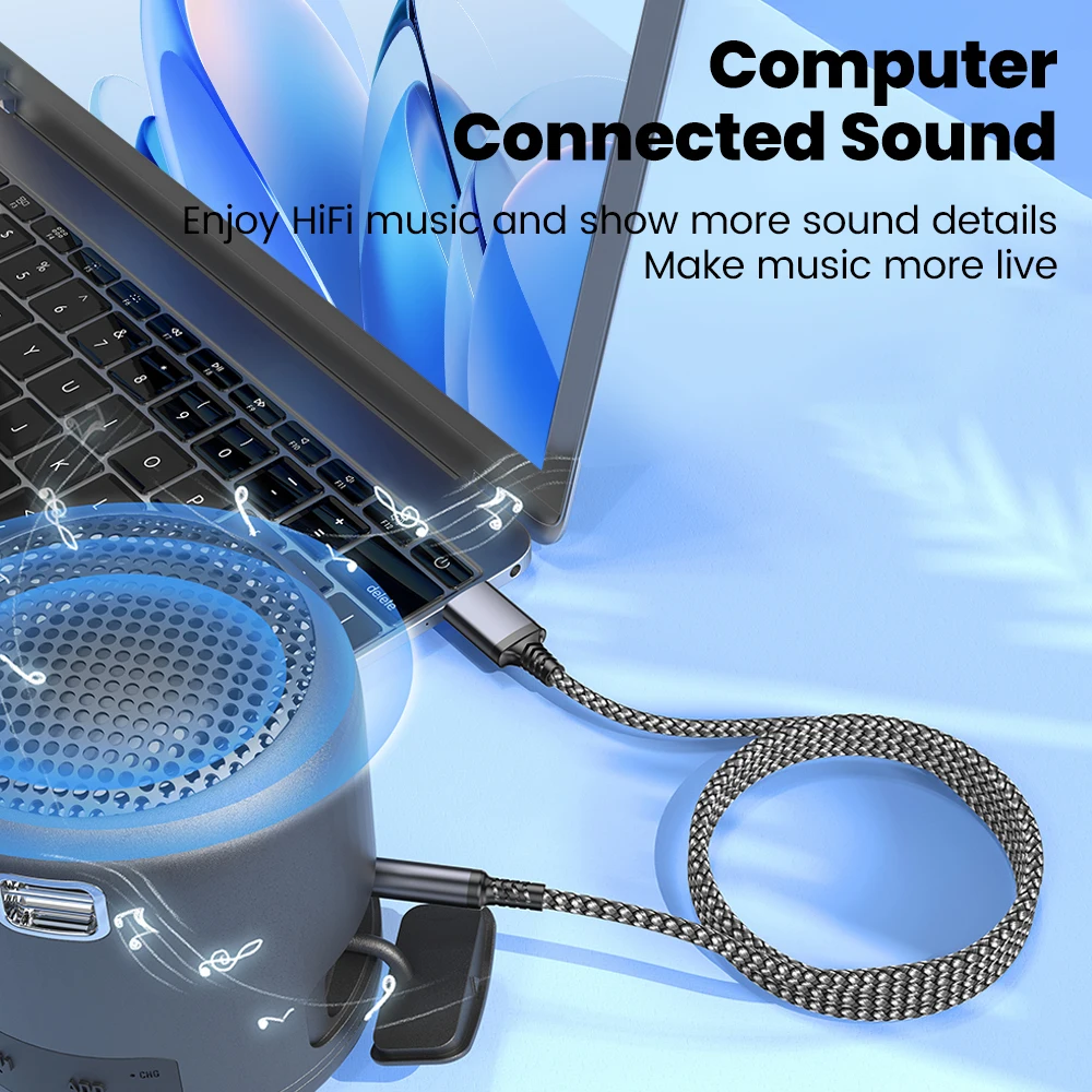 Cable de Audio USB a 3,5 MM, conector auxiliar de 3,5mm, adaptador de auriculares para altavoz de coche para Samsung, Xiaomi, Huawei, PC, portátil, TV/consola de juegos - imagen 2