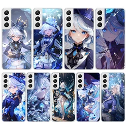 Genshin-funda de teléfono de silicona Furina de impacto para Samsung Galaxy S23 S24 S25 Ultra S21 Plus S20 FE S22 S10 + Funda de borde Galaxy