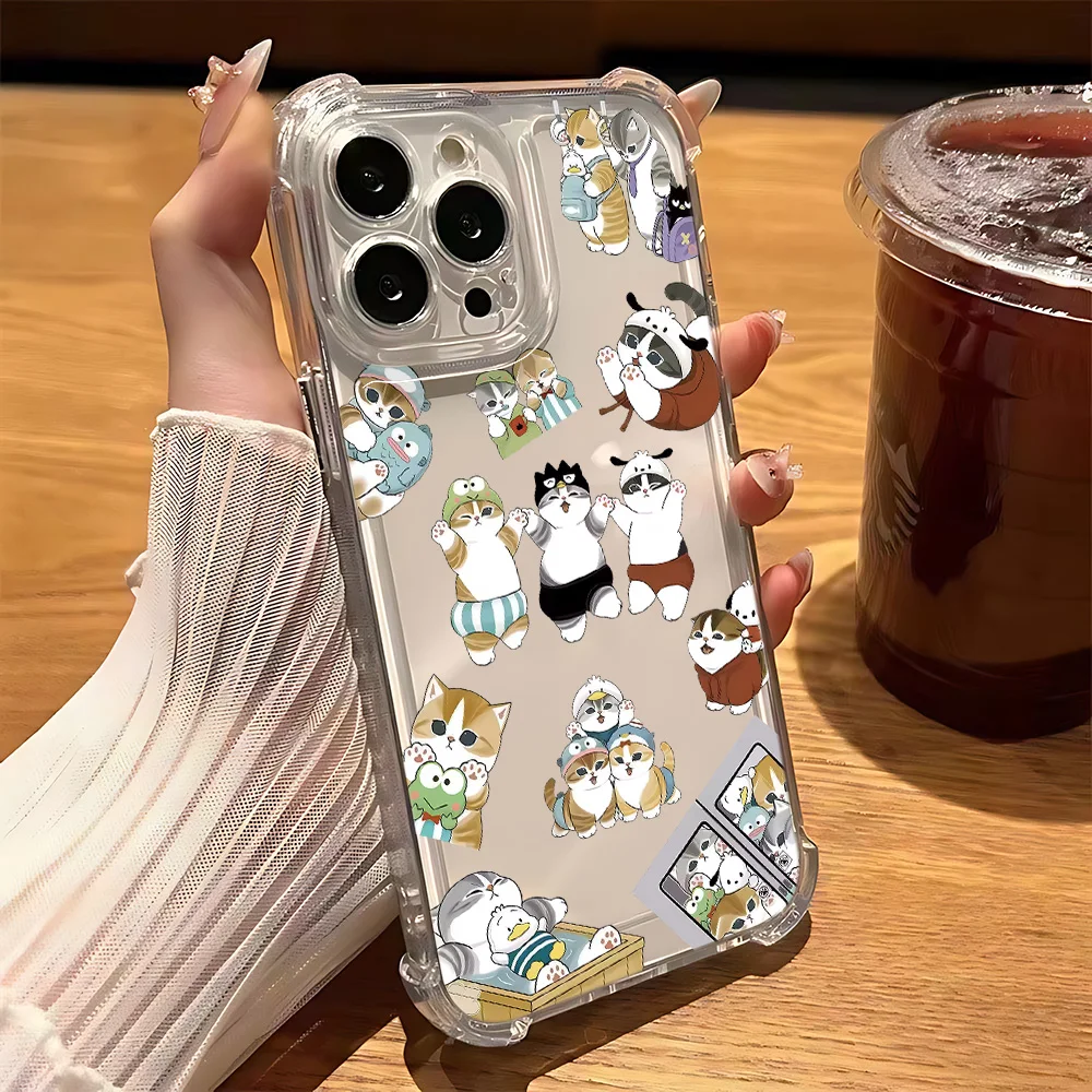 Funda de teléfono con bonito dibujo de gato m-mofusand para Samsung NOTA 20 S25 S24 S23 S22 S21 S20 FE Plus Ultra 5G, funda transparente a prueba de golpes - imagen 5