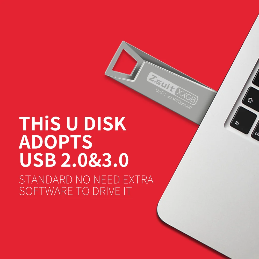 Zsuit nueva unidad Flash USB de Metal 64GB 128GB Pen Drive 4GB 8GB 16GB 32GB memoria Stick impermeable U disco Pendrive disco de almacenamiento USB - imagen 5