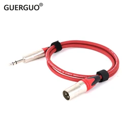 Cable XLR macho a TRS 6,35 balanceado para micrófono y mezcla