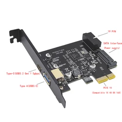 Tarjeta PCIe USB 3.1 Type-C Expansión Puertos Escritorio