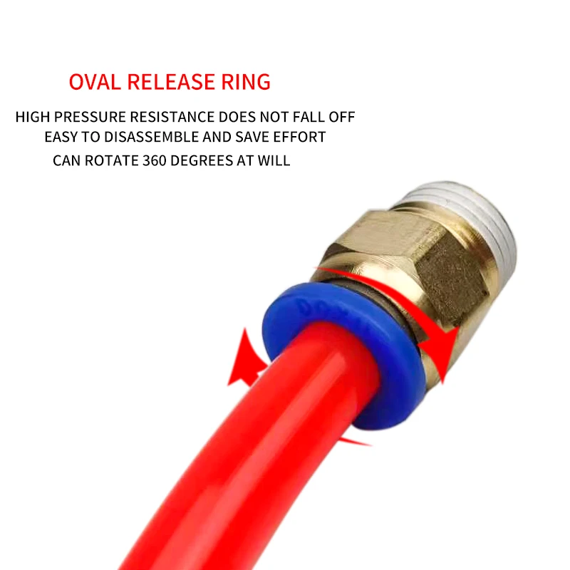 100 Uds PC conector de aire neumático 12mm 10mm 8mm 6mm 4mm manguera rosca macho BSP 1/4 "1/2" 1/8 "3/8" casquillo de aire latón acoplamiento rápido - imagen 3