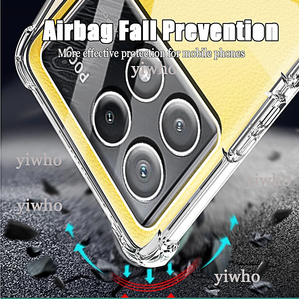 Funda de teléfono a prueba de golpes para Xiaomi Poco X6 Pro 5G X6 X5 X4 X3 Pro NFC transparente silicona suave TPU Pocco X 6 5 4 contraportada - imagen 3