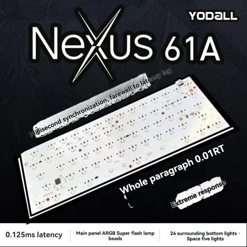 Nexus61a teclado PCB personalizado ARGB 0,125 ms 0,01RT GH60 Wooting60 PCB para juegos interruptor magnético teclado accesorios regalos - imagen 3