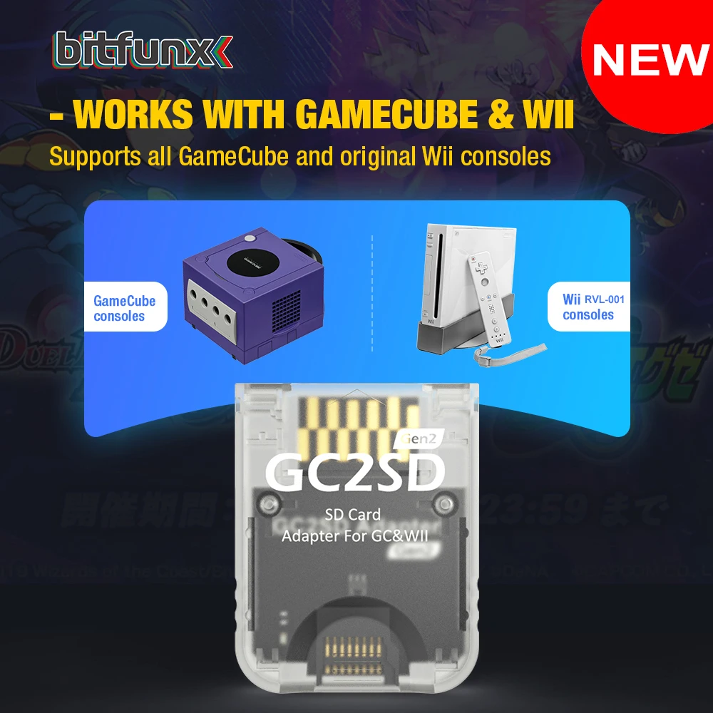 Bitfunx GC2SD GEN2 Mirco Adaptador de lector de tarjetas SD para NGC Swiss para todas las consolas GameCube y consolas WII RVL-001 originales - imagen 2