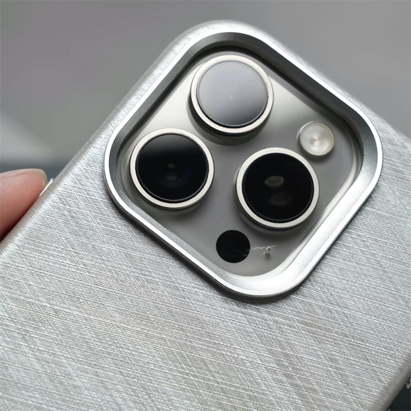 Funda de teléfono Magsafe con textura de cuero y seda de lujo para iPhone 14 15 16 Pro Max Plus, funda dura a prueba de golpes con carga inalámbrica magnética - imagen 4